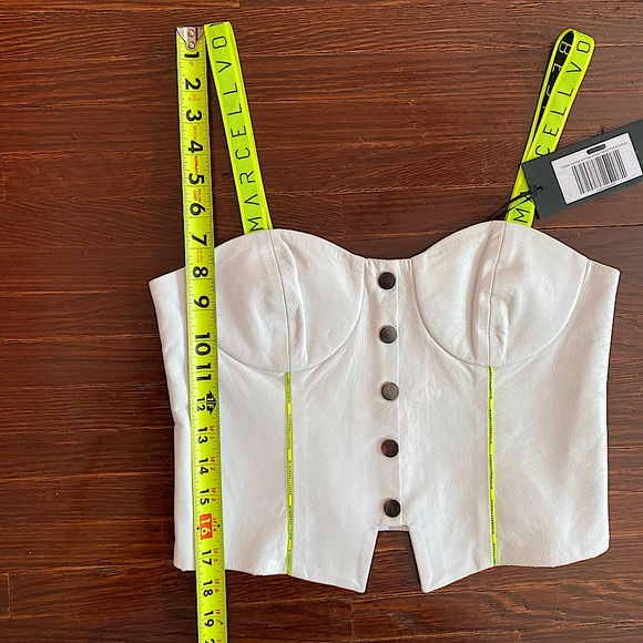 MVB white leather corset with high lighter yellow straps in size Eu 36 - Picture 3 of 7